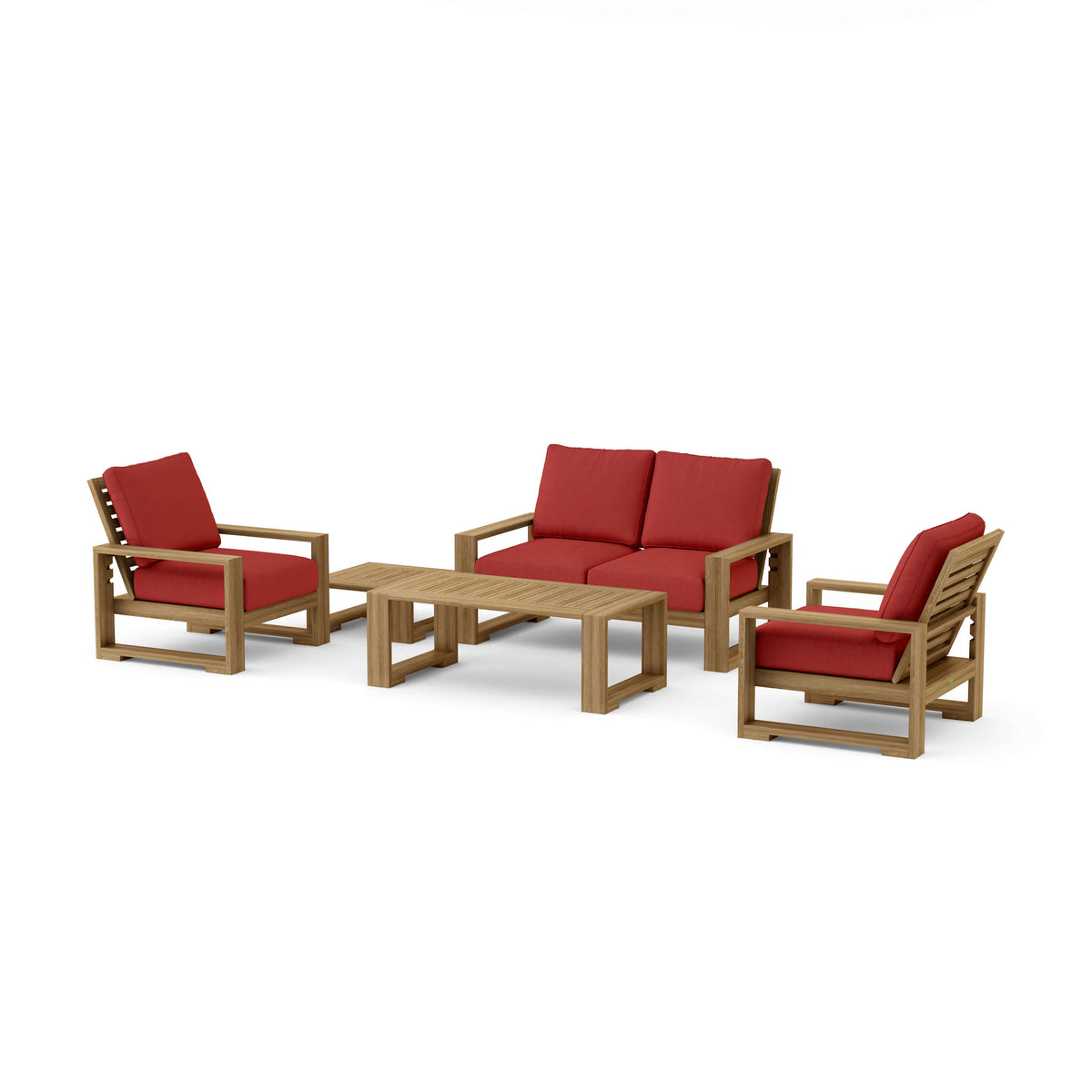 Capistrano 5-Piece Teak Deep Seating Loveseat Collection | BetterPatio // BetterPatio.com