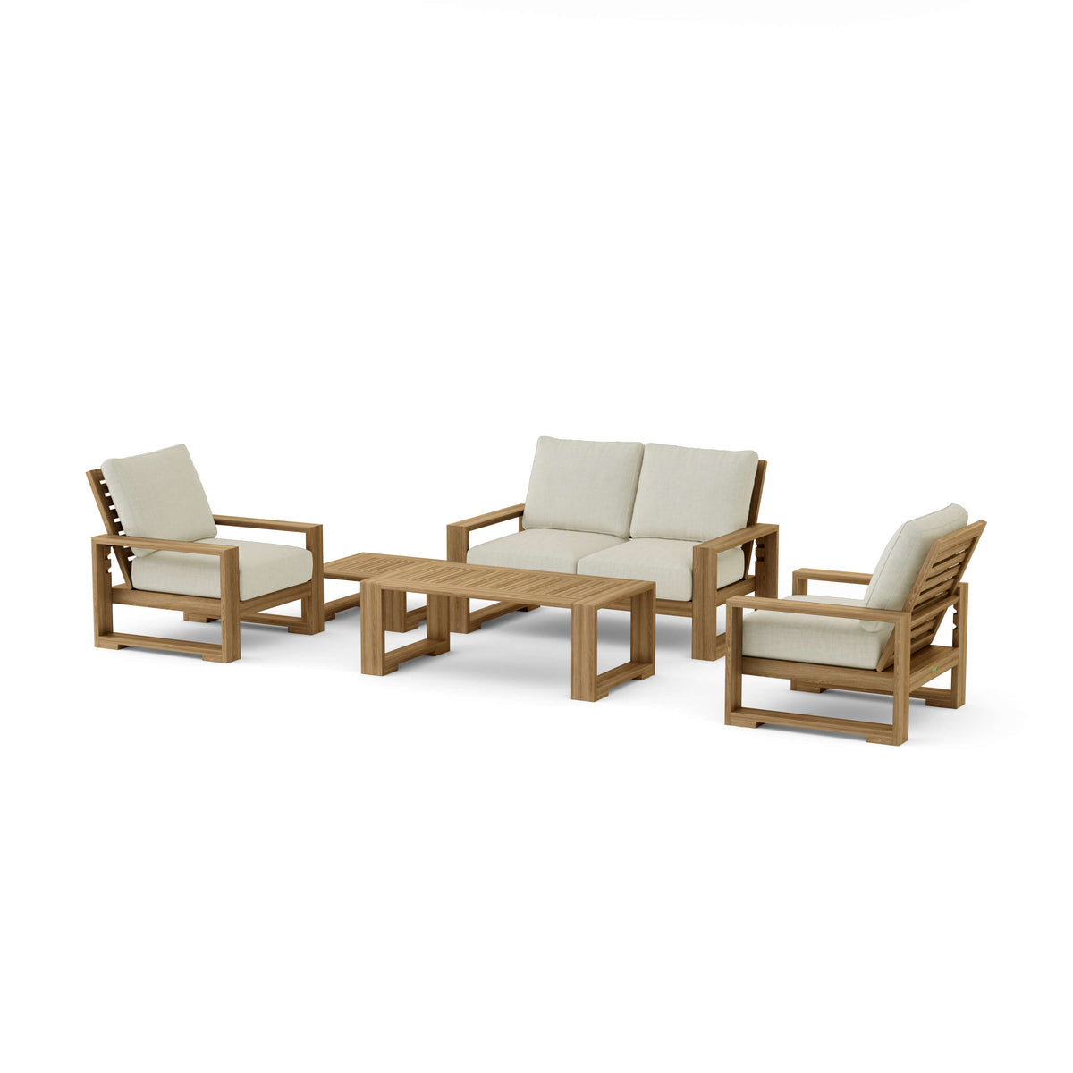 Capistrano 5-Piece Teak Deep Seating Loveseat Collection | BetterPatio // BetterPatio.com