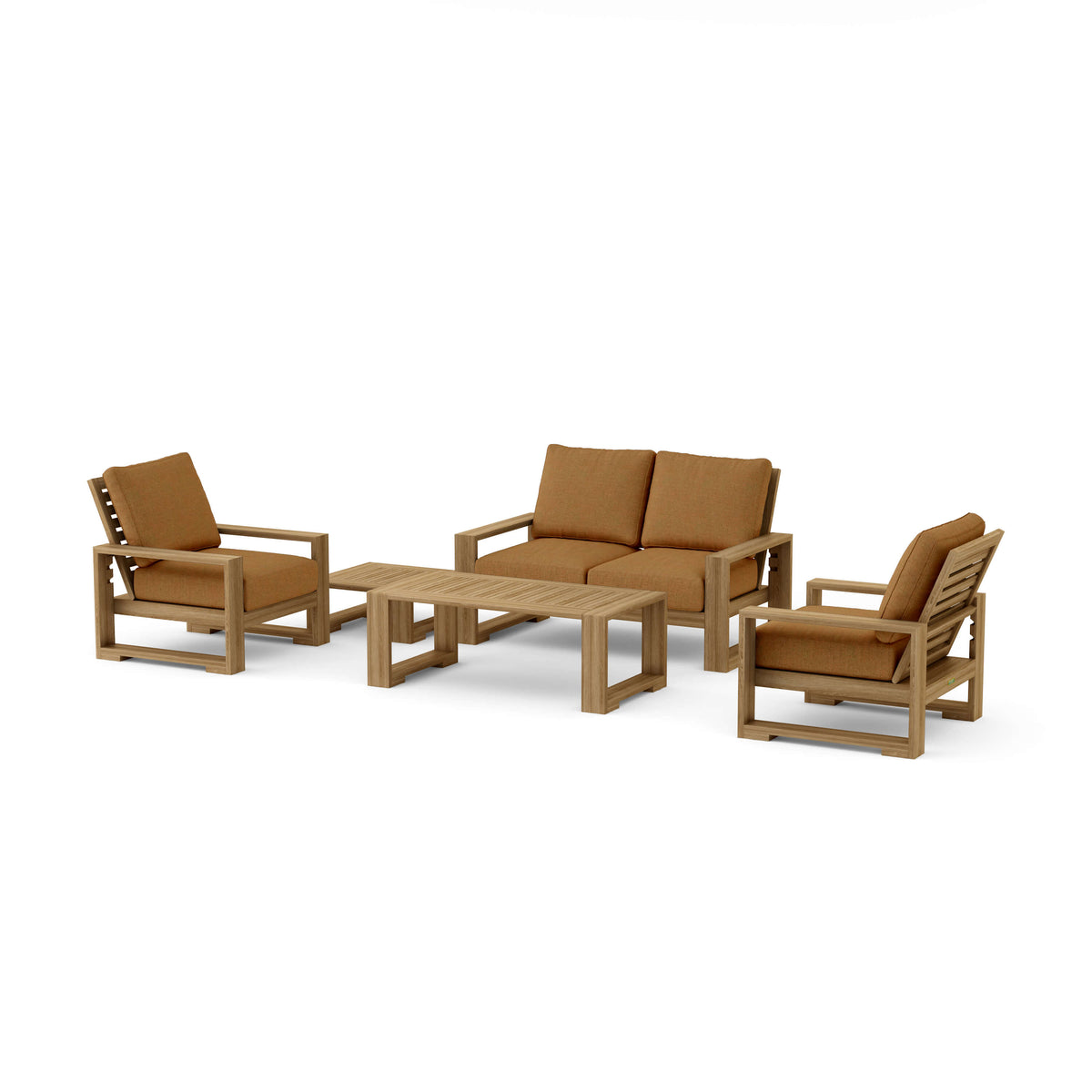 Capistrano 5-Piece Teak Deep Seating Loveseat Collection | BetterPatio // BetterPatio.com