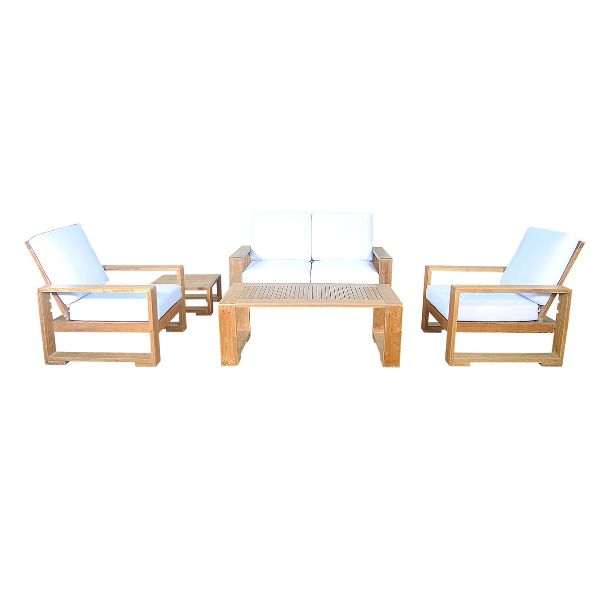 Capistrano 5-Piece Teak Deep Seating Loveseat Collection | BetterPatio // BetterPatio.com