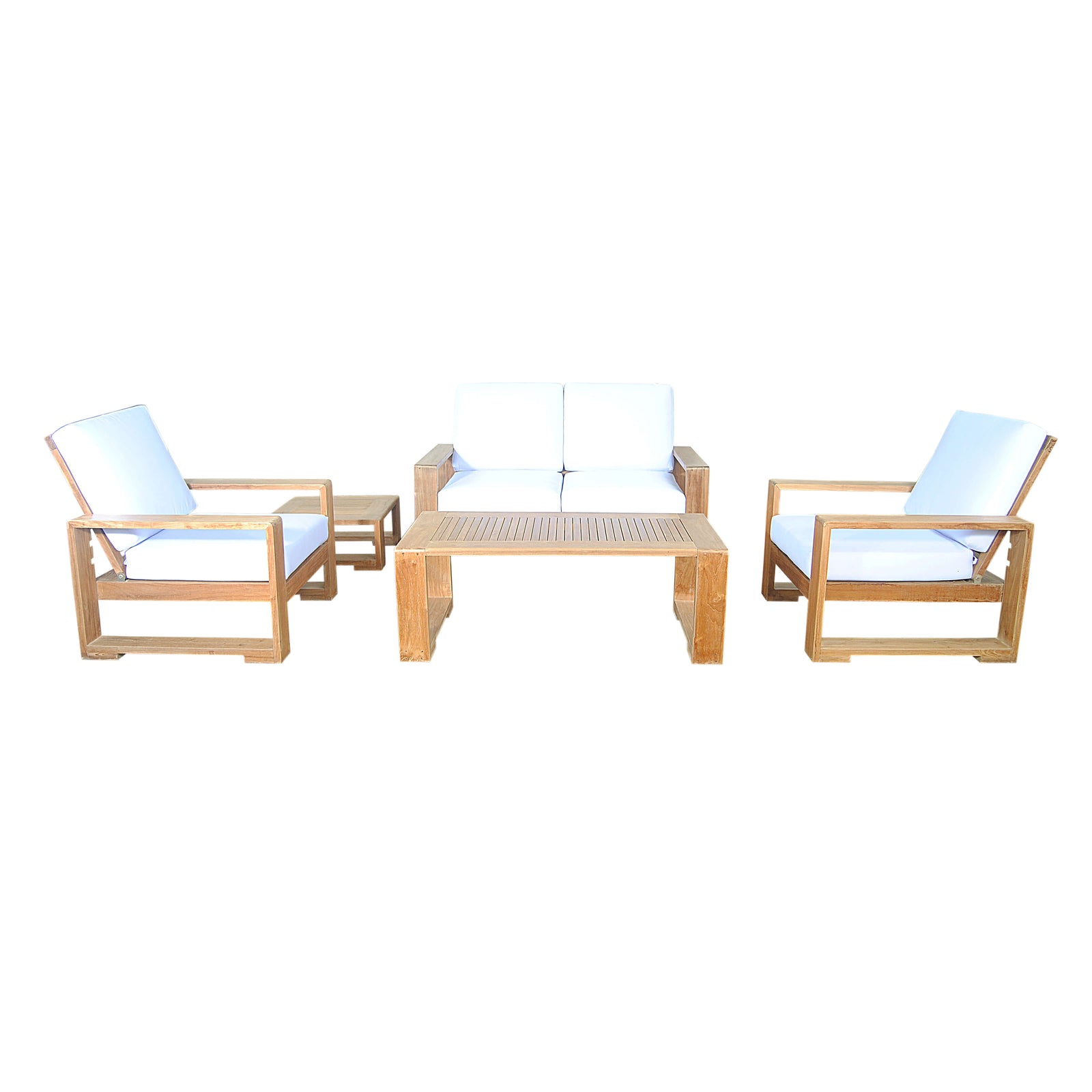 Capistrano 5-Piece Teak Deep Seating Loveseat Collection | BetterPatio // BetterPatio.com