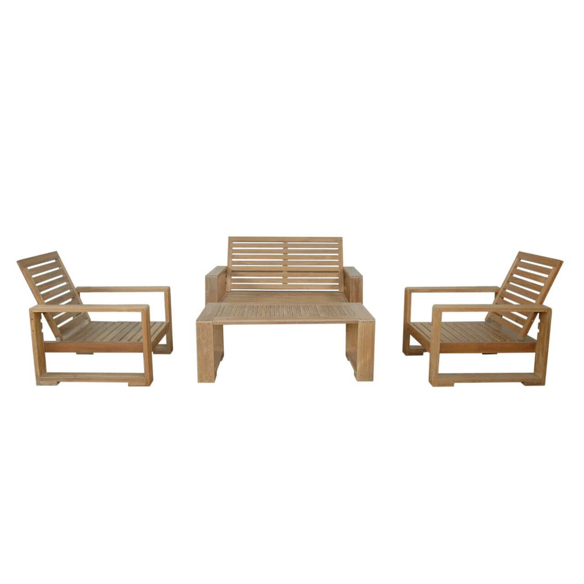 Capistrano 5-Piece Teak Deep Seating Loveseat Collection | BetterPatio // BetterPatio.com