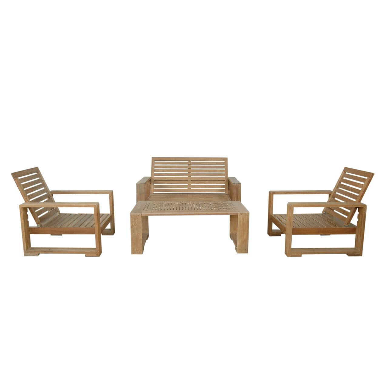 Capistrano 5-Piece Teak Deep Seating Loveseat Collection | BetterPatio // BetterPatio.com