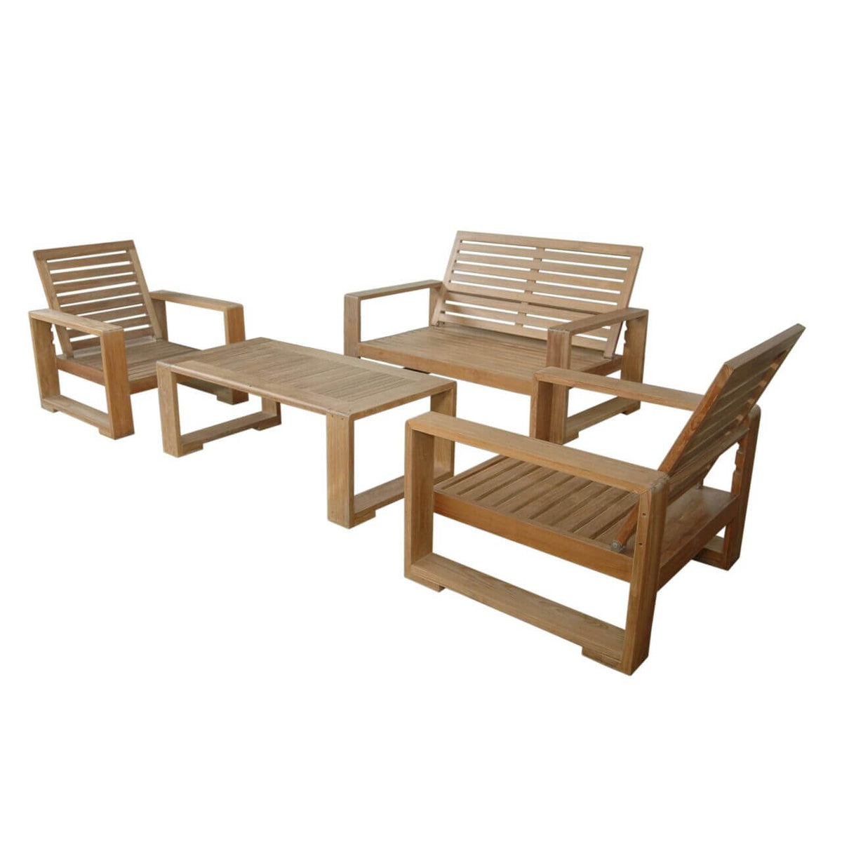 Capistrano 5-Piece Teak Deep Seating Loveseat Collection | BetterPatio // BetterPatio.com