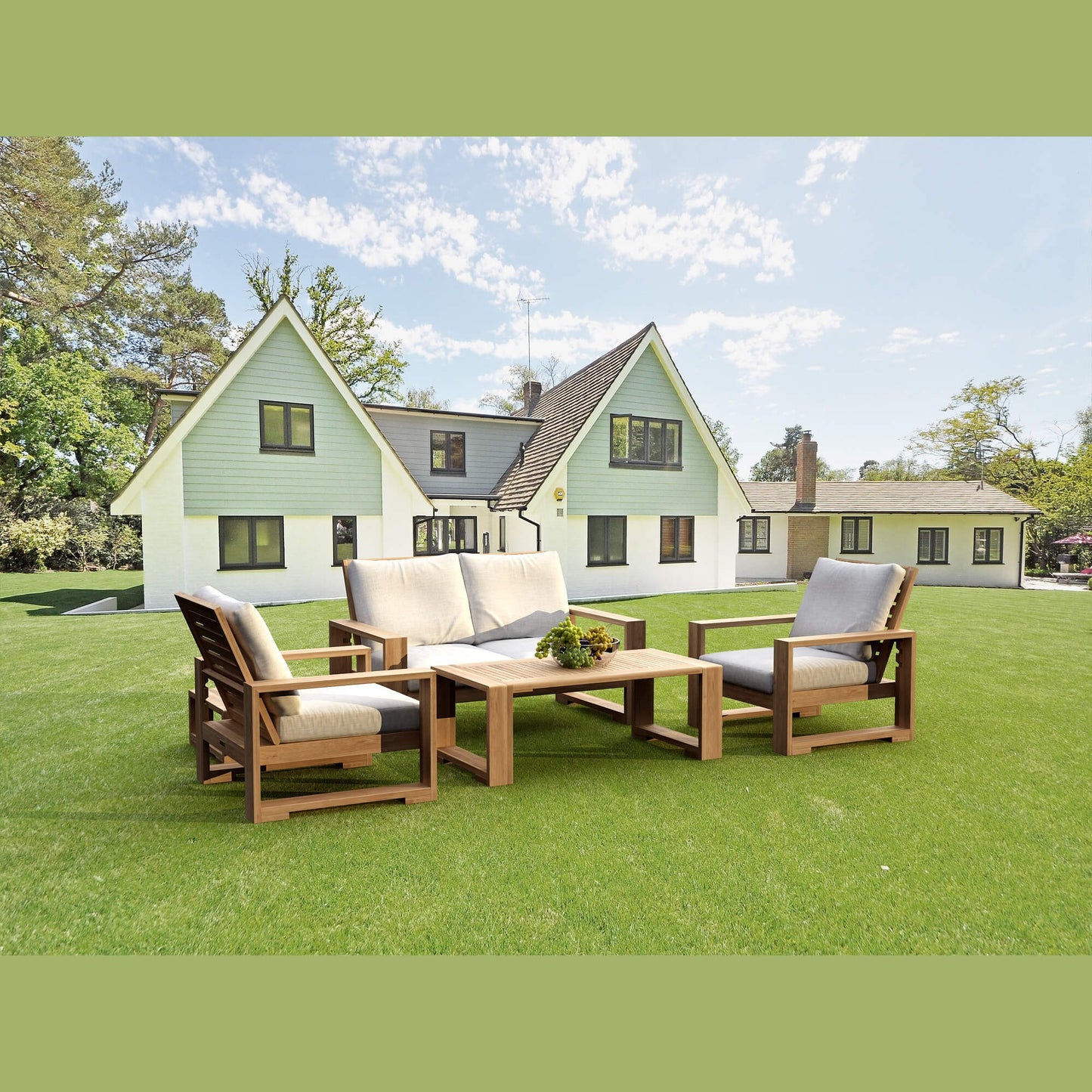 Capistrano 5-Piece Teak Deep Seating Loveseat Collection | BetterPatio // BetterPatio.com