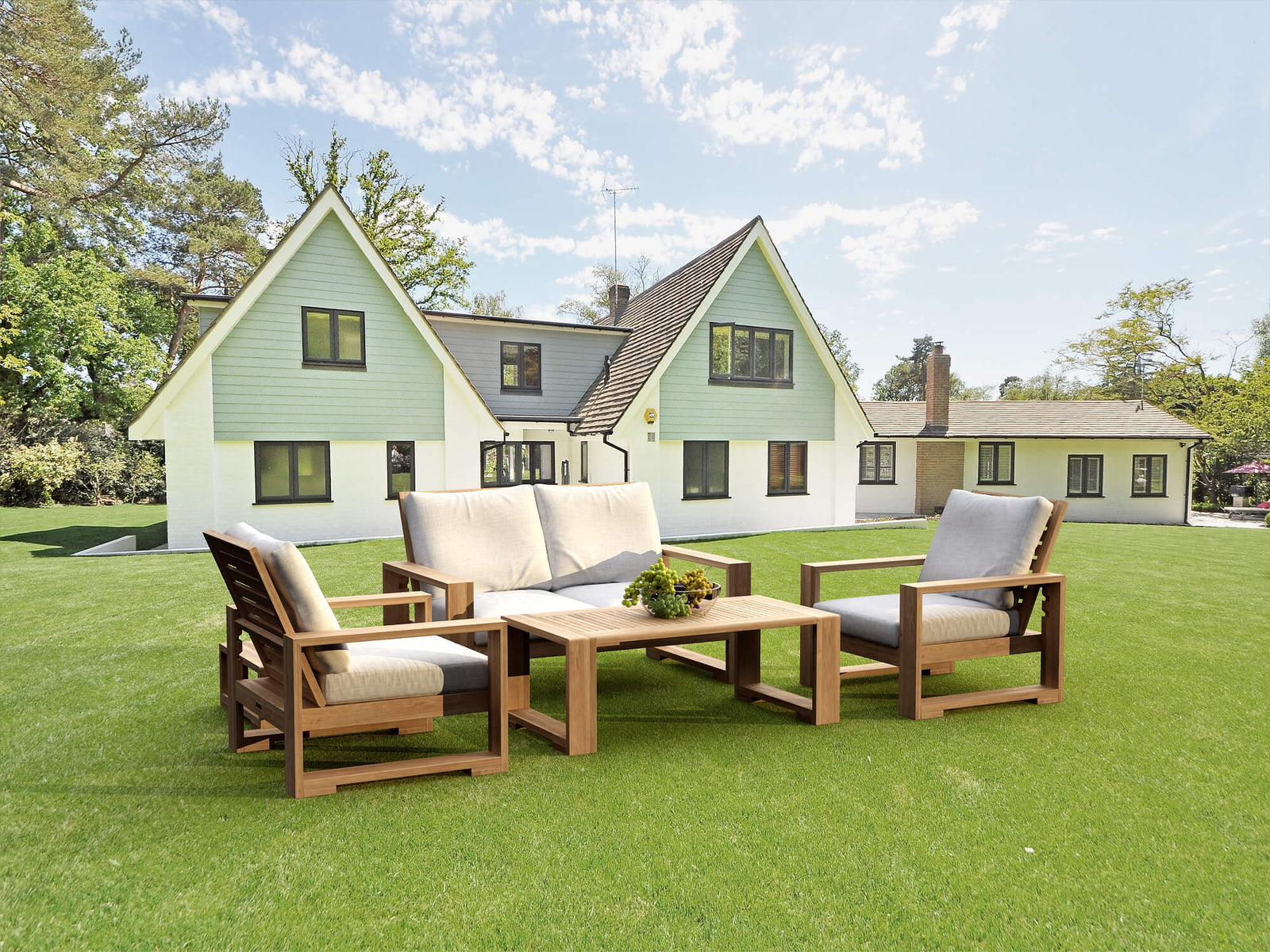 Capistrano 5-Piece Teak Deep Seating Loveseat Collection | BetterPatio // BetterPatio.com