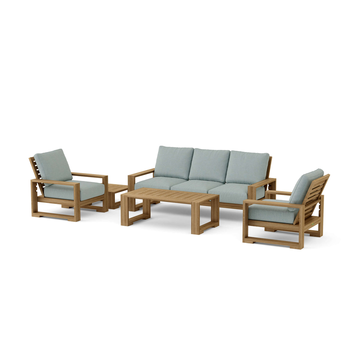 Capistrano 5 - Piece Teak Deep Seating Sofa Collection - Sofa, Armchairs, Coffee &amp; Side Table