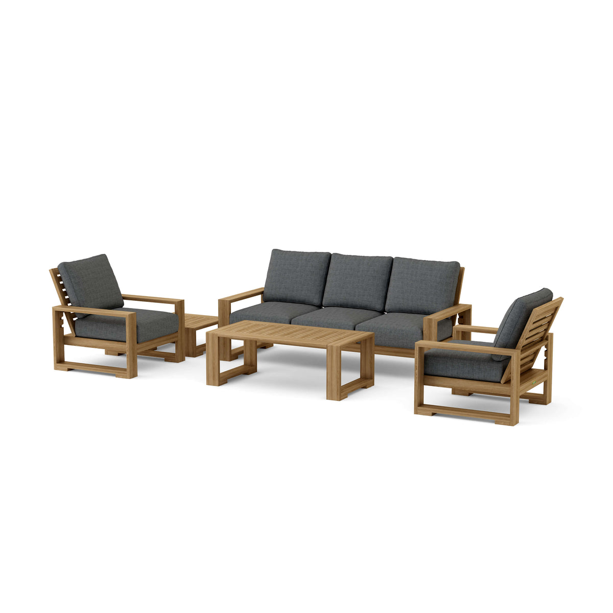 Capistrano 5 - Piece Teak Deep Seating Sofa Collection - Sofa, Armchairs, Coffee &amp; Side Table