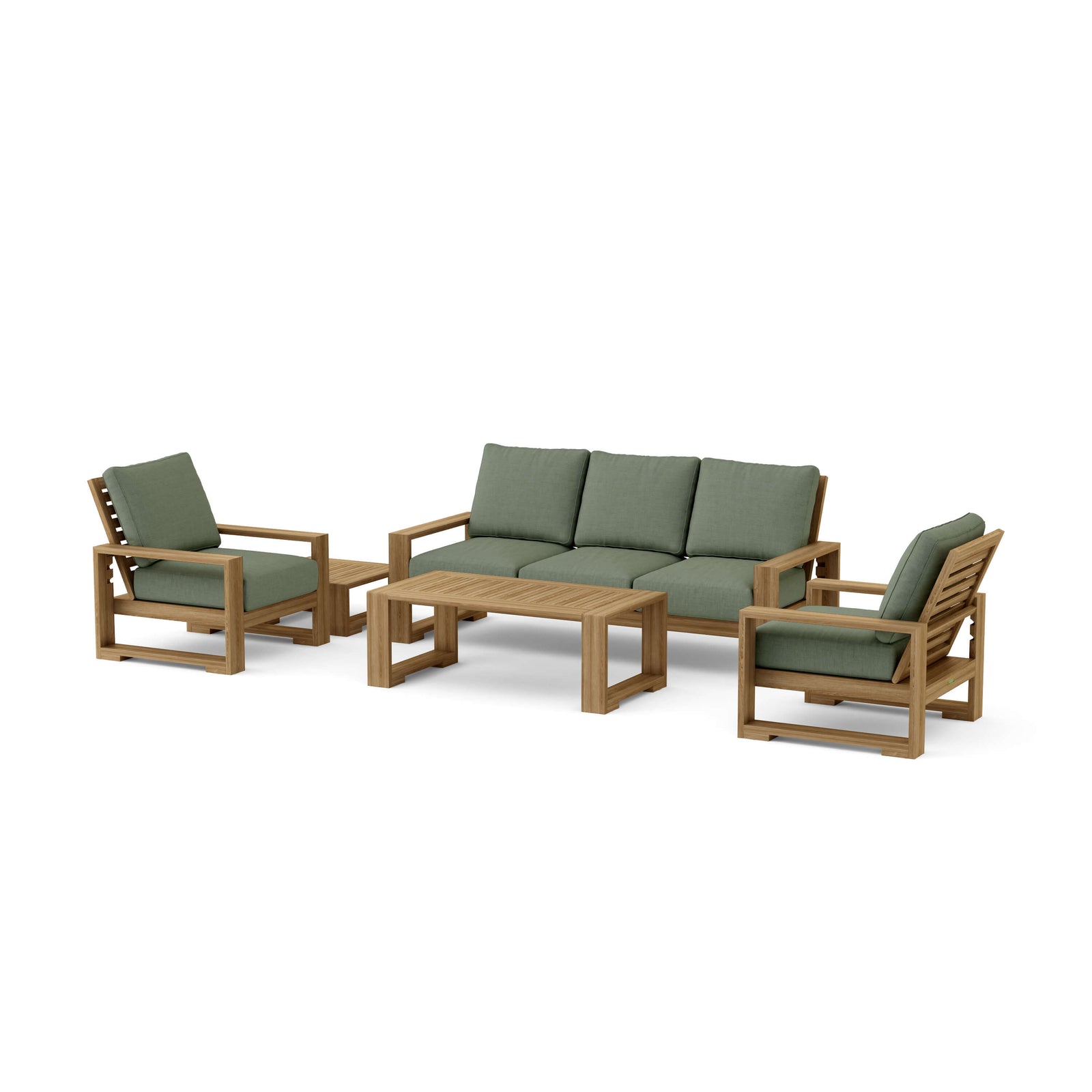 Capistrano 5 - Piece Teak Deep Seating Sofa Collection - Sofa, Armchairs, Coffee & Side Table