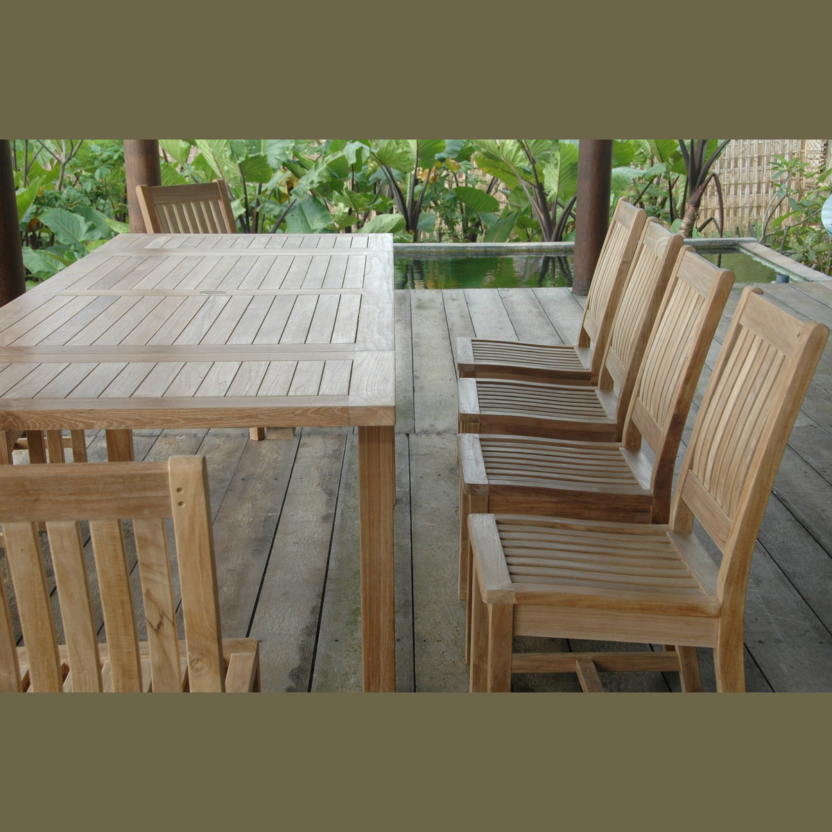 Bahama Rialto 11-Piece Rectangular Dining Set – Teak Dining Set | BetterPatio // BetterPatio.com