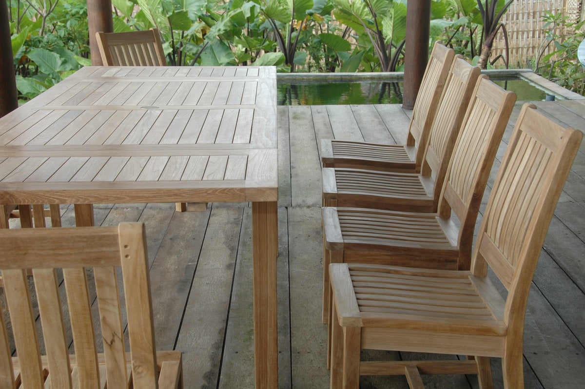Bahama Rialto 11-Piece Rectangular Dining Set – Teak Dining Set | BetterPatio // BetterPatio.com