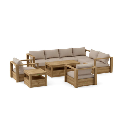 Anderson Teak Copacabana 7-Piece Modular Deep Seating Set - Cast Ash cushion option