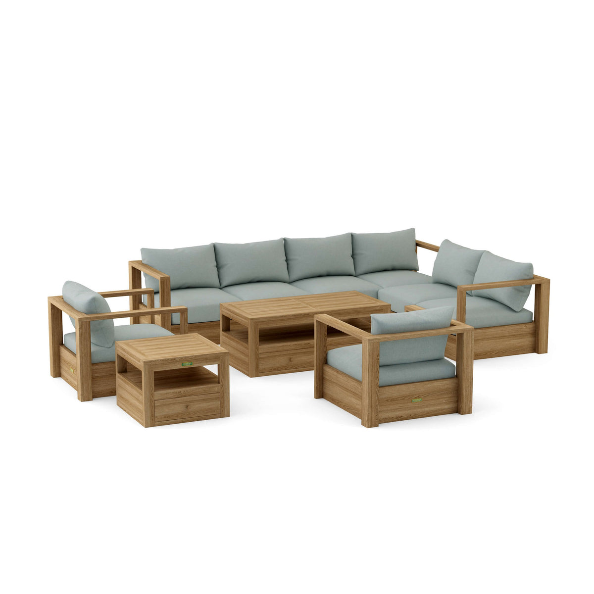 Anderson Teak Copacabana 7-Piece Modular Deep Seating Set - Cast Mist cushion option