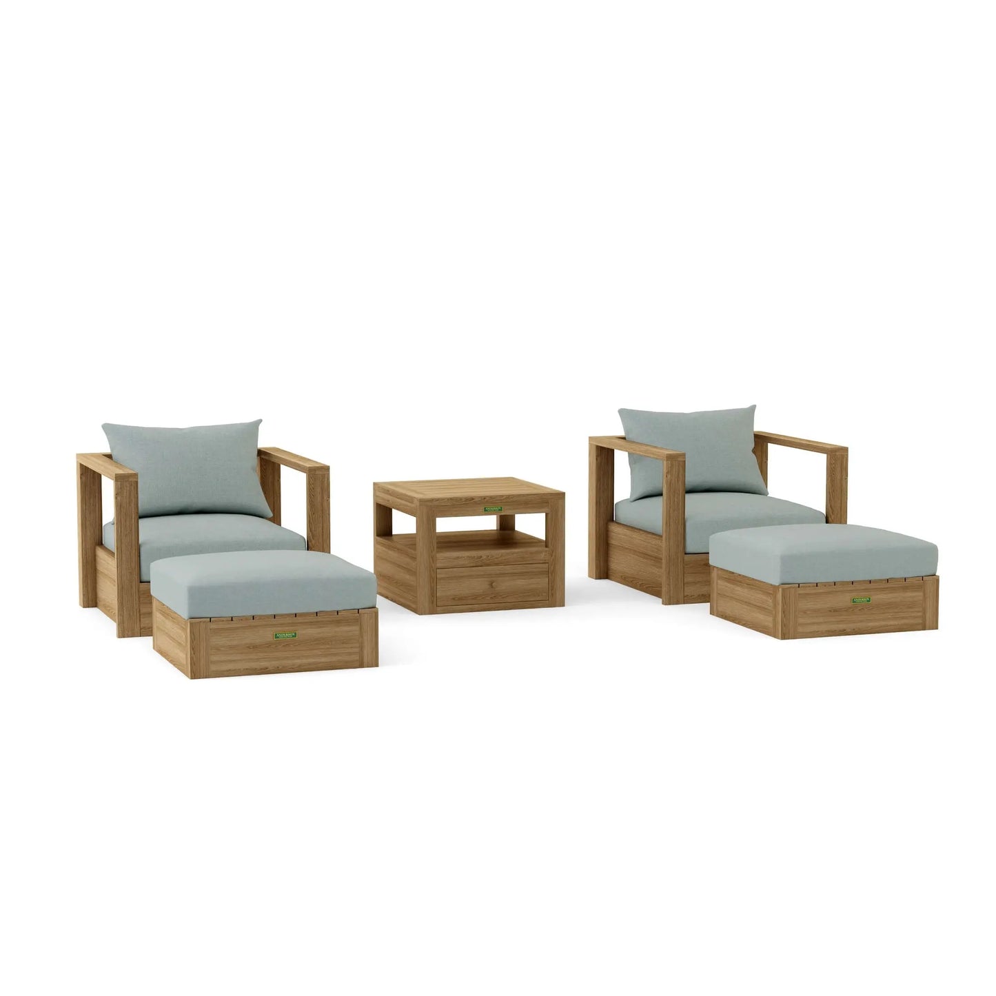 Anderson Teak Copacabana 5-Piece Modular Deep Seating Set - Cast Mist cushion option
