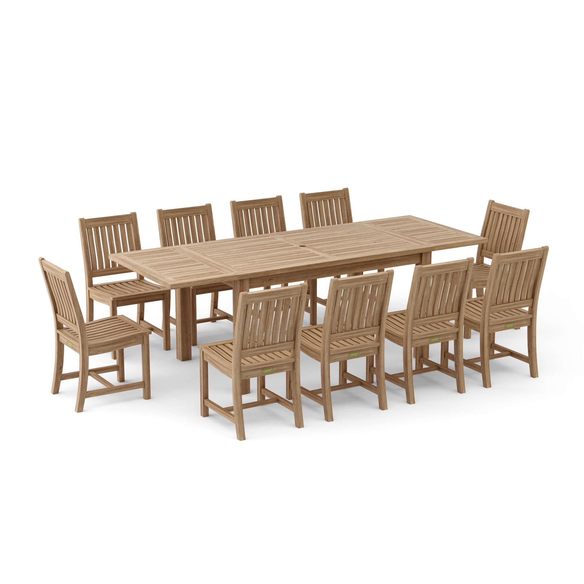 Bahama Rialto 11-Piece Rectangular Dining Set – Teak Dining Set | BetterPatio // BetterPatio.com