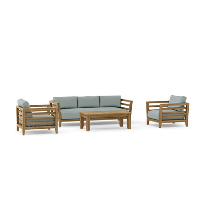 Anderson Teak Cordoba 4-Piece Deep Seating Set - Cast Mist Sunbrella cushion option