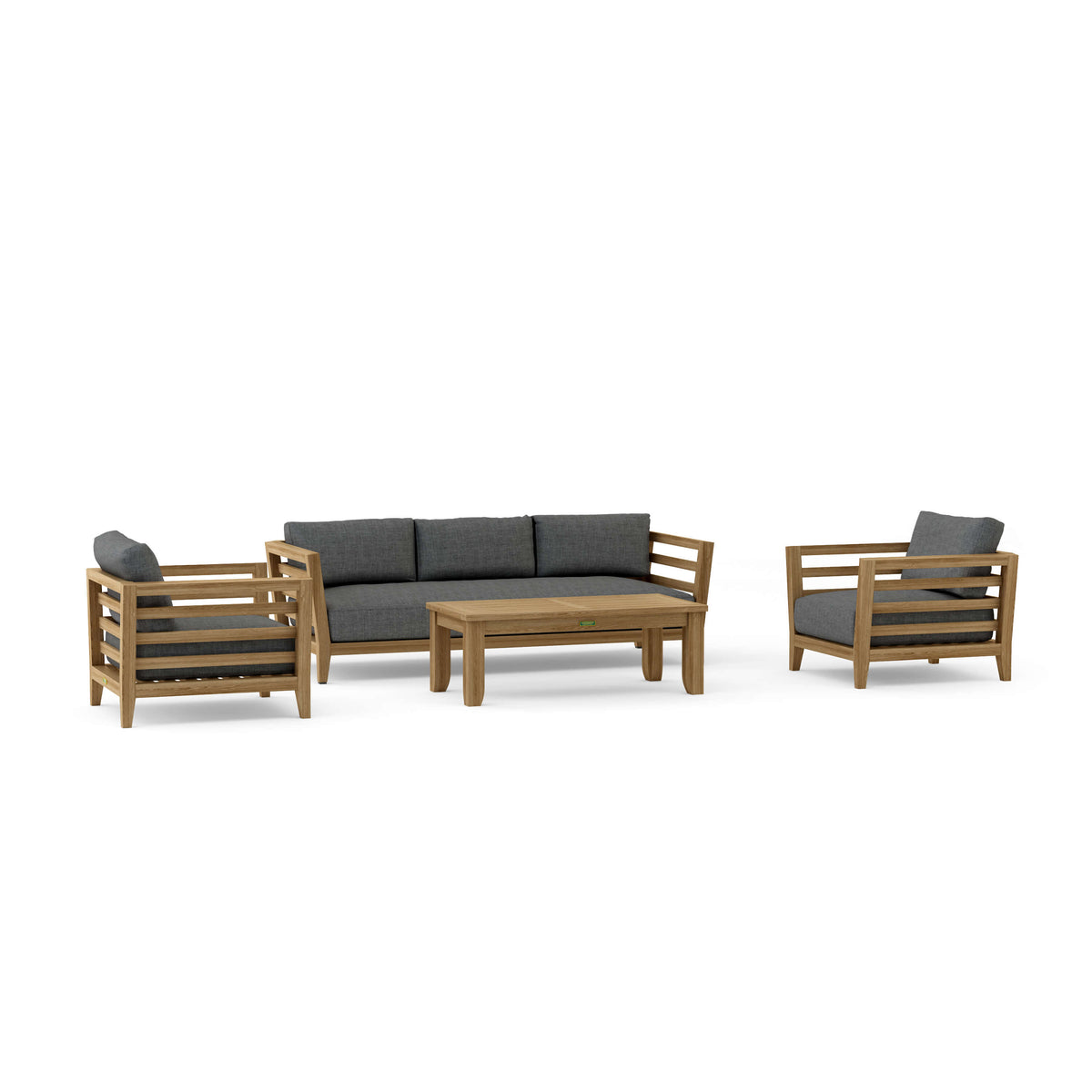 Cordoba 4 - Piece Deep Seating Set - Teak &amp; Sunbrella Cushions