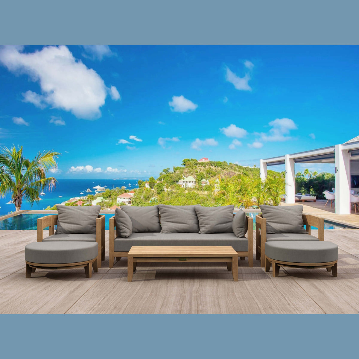 Coronado 6-Piece Teak Deep Seating Set with Sunbrella Cushions | BetterPatio // BetterPatio.com