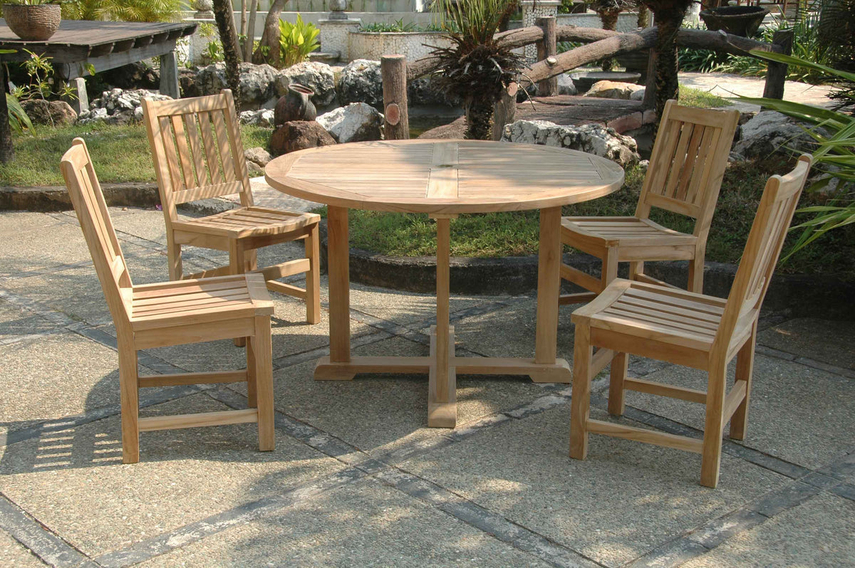 SET-36 Tosca 47″ Round Teak Dining Table Set with Sonoma Chairs | BetterPatio // BetterPatio.com