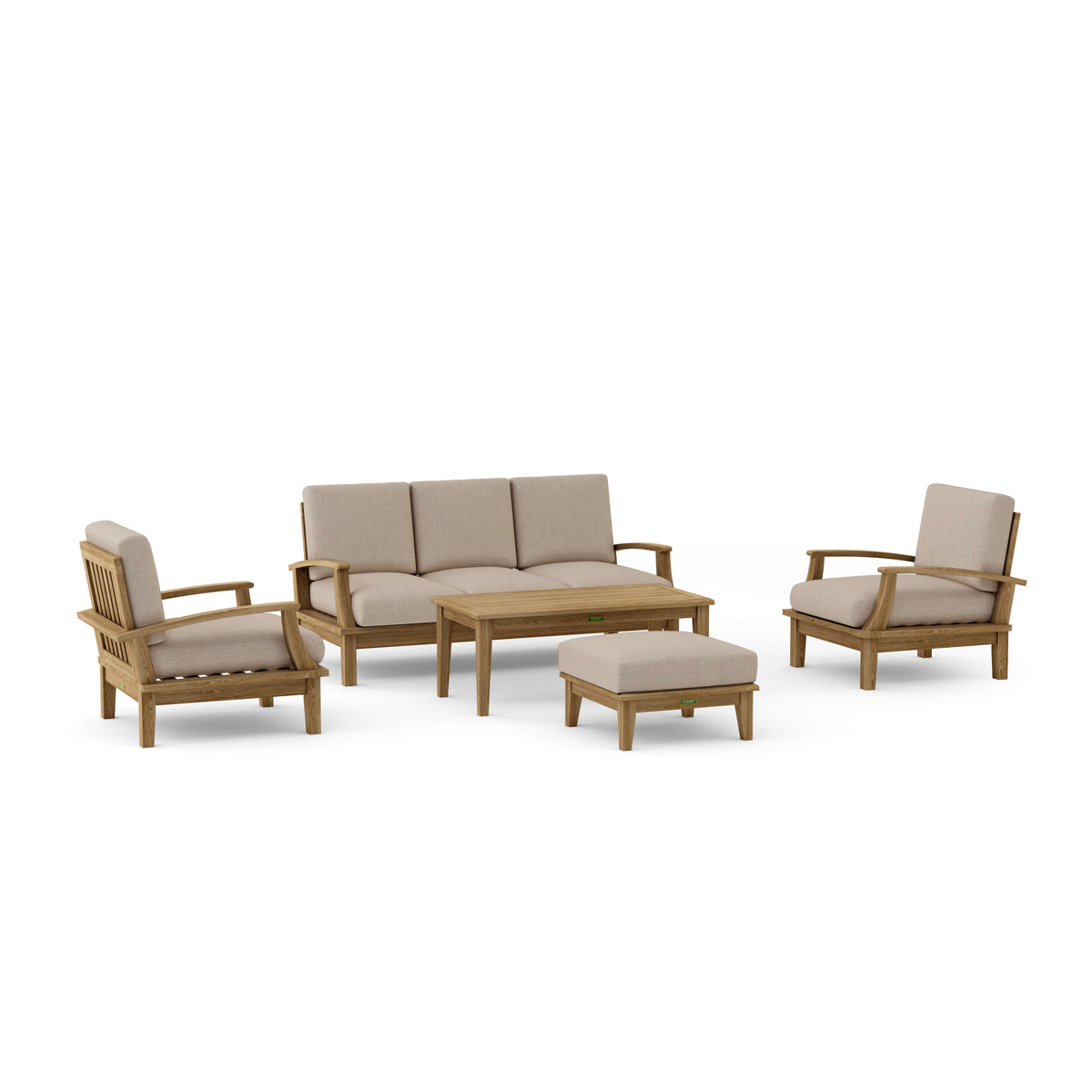 Brianna 5-Pc Teak Deep Seating Sofa Set with Sunbrella Cushions | BetterPatio // BetterPatio.com