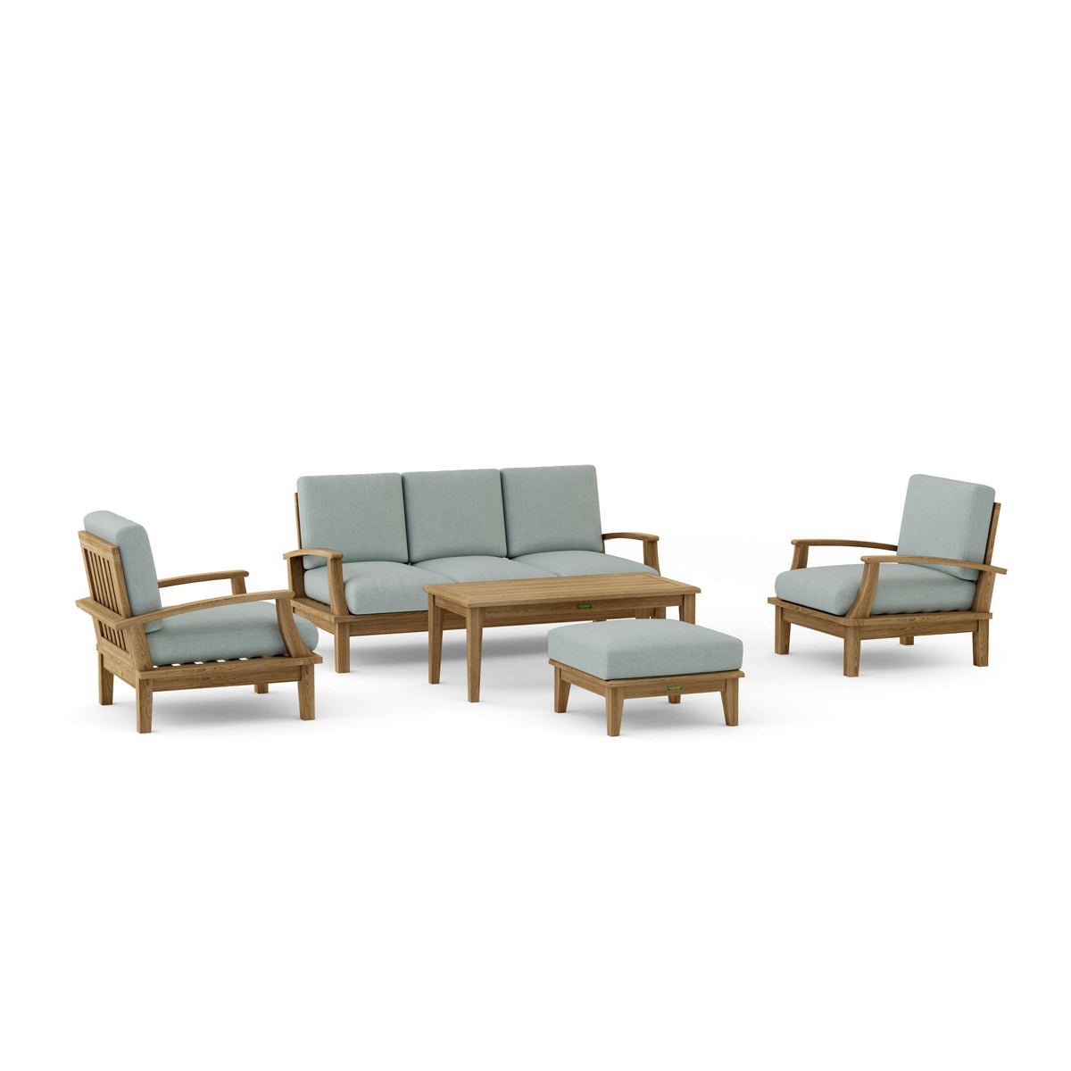 Brianna 5-Pc Teak Deep Seating Sofa Set with Sunbrella Cushions | BetterPatio // BetterPatio.com