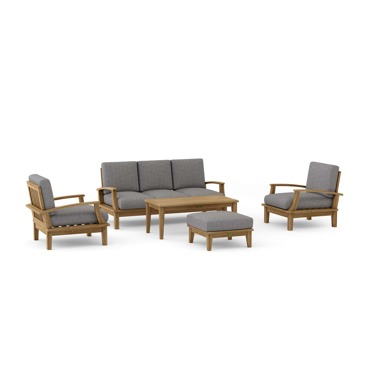 Brianna 5-Pc Teak Deep Seating Sofa Set with Sunbrella Cushions | BetterPatio // BetterPatio.com