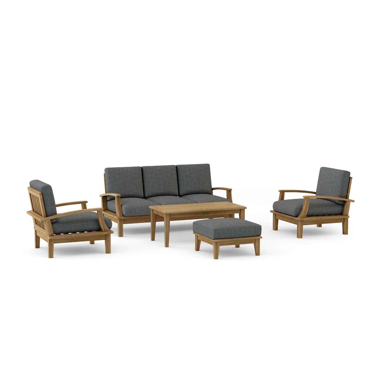 Brianna 5-Pc Teak Deep Seating Sofa Set with Sunbrella Cushions | BetterPatio // BetterPatio.com