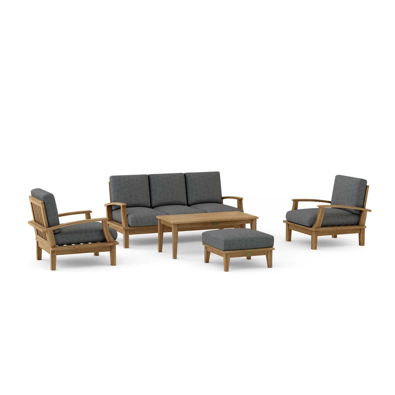 Brianna 5-Pc Teak Deep Seating Sofa Set with Sunbrella Cushions | BetterPatio // BetterPatio.com