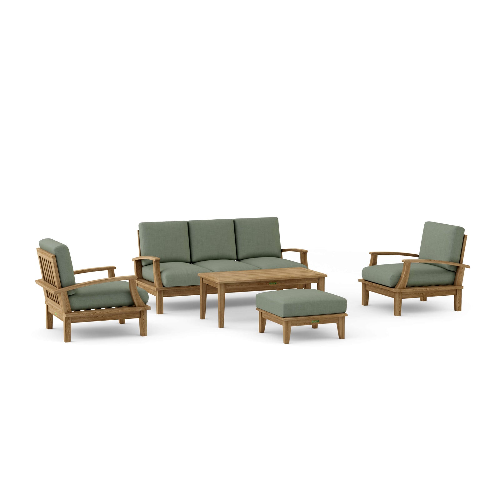 Brianna 5-Pc Teak Deep Seating Sofa Set with Sunbrella Cushions | BetterPatio // BetterPatio.com