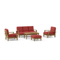 Brianna 5-Pc Teak Deep Seating Sofa Set with Sunbrella® Cushions