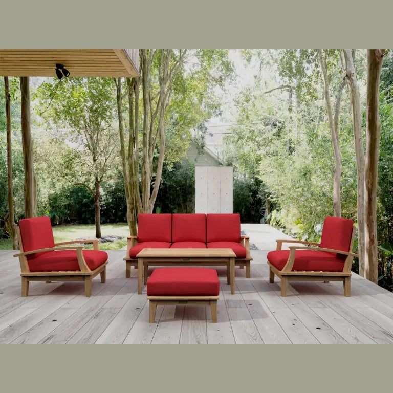 Brianna 5-Pc Teak Deep Seating Sofa Set with Sunbrella Cushions | BetterPatio // BetterPatio.com