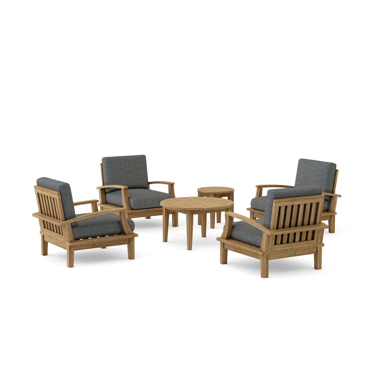 Brianna 6-Pc Teak Deep Seating Armchair Set with Sunbrella Cushions | BetterPatio // BetterPatio.com