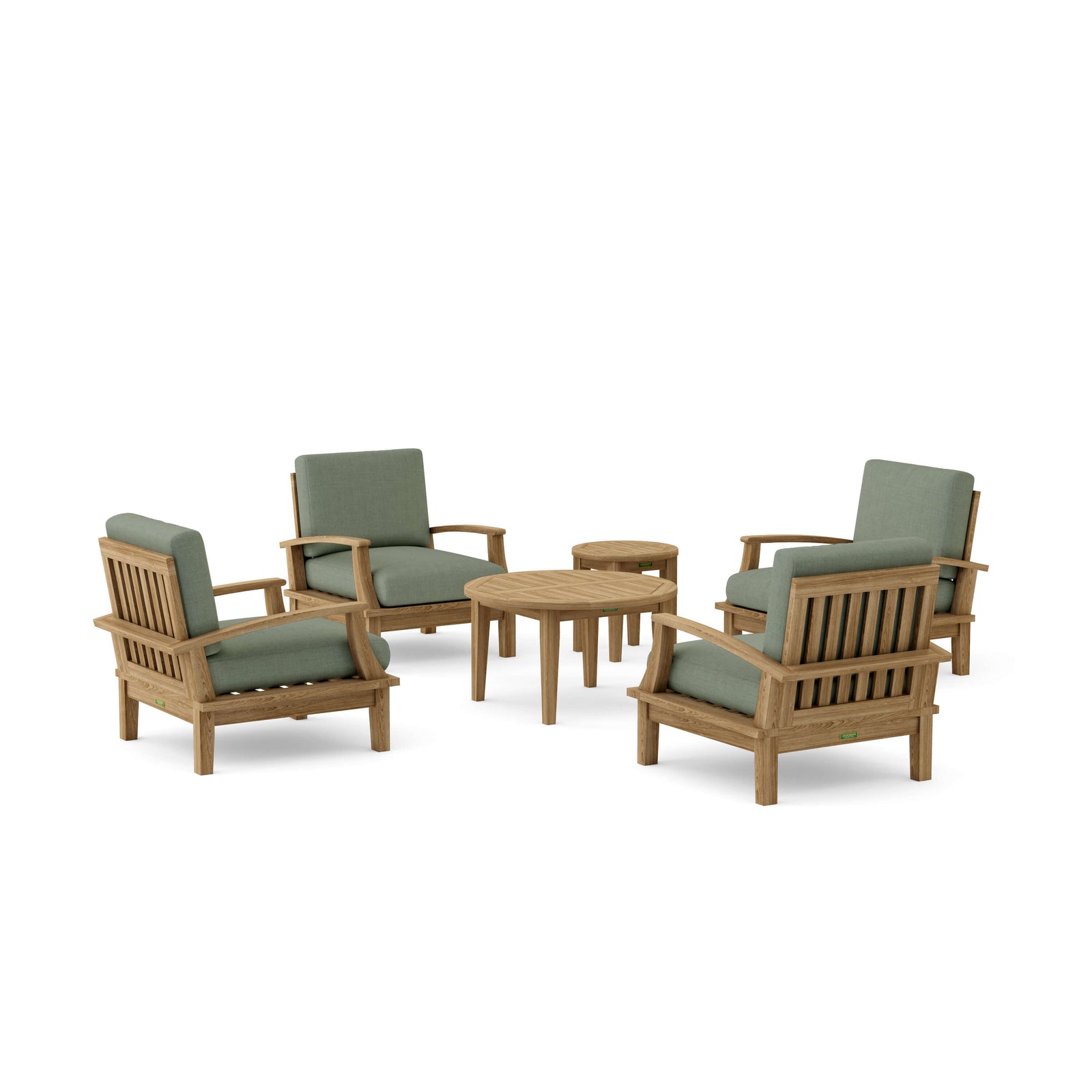 Brianna 6-Pc Teak Deep Seating Armchair Set with Sunbrella Cushions | BetterPatio // BetterPatio.com