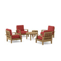 Brianna 6-Pc Teak Deep Seating Armchair Set with Sunbrella® Cushions