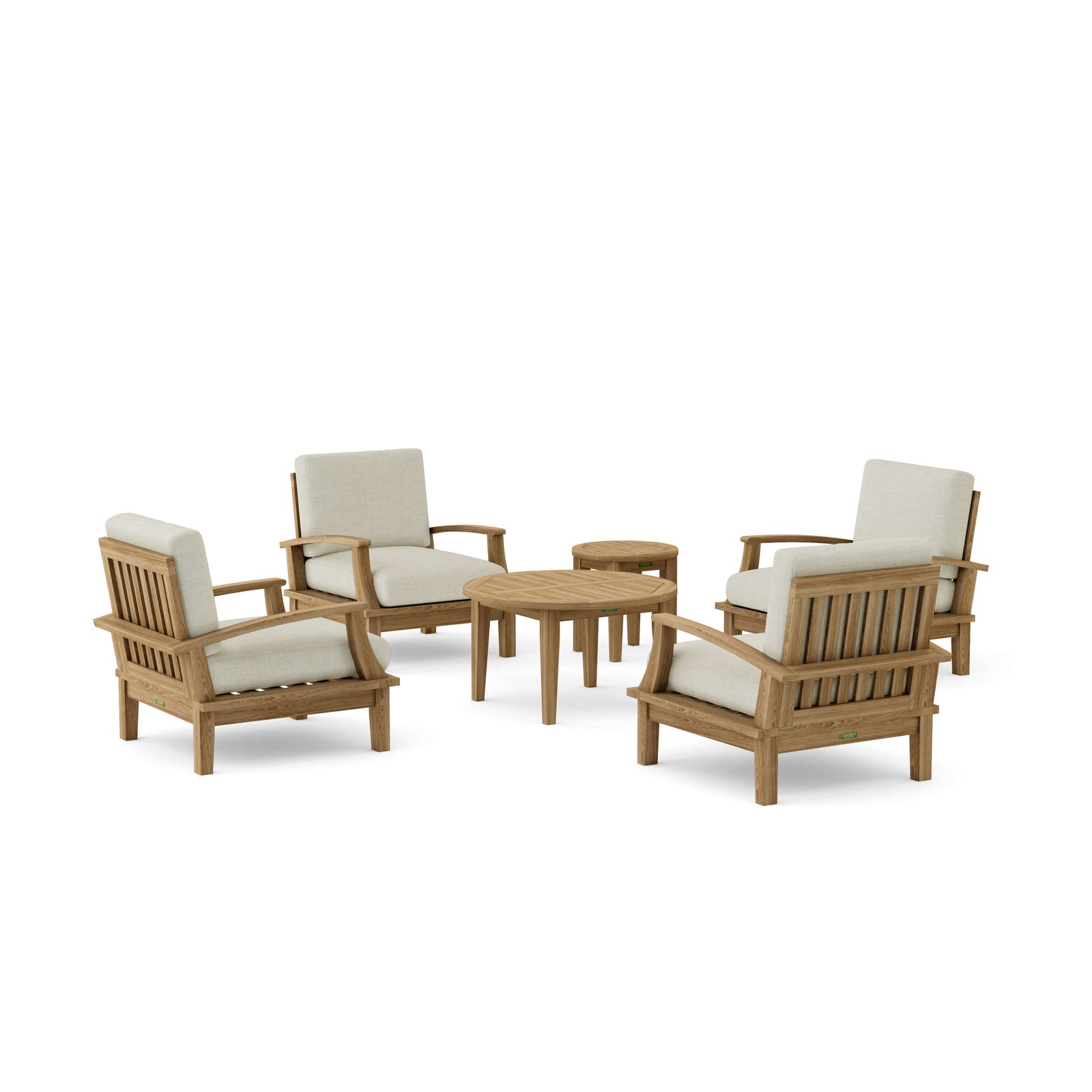 Brianna 6-Pc Teak Deep Seating Armchair Set with Sunbrella Cushions | BetterPatio // BetterPatio.com