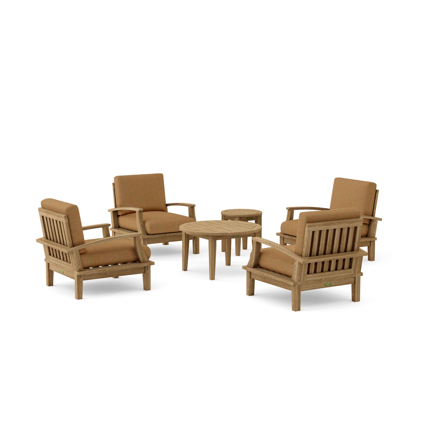 Brianna 6-Pc Teak Deep Seating Armchair Set with Sunbrella Cushions | BetterPatio // BetterPatio.com