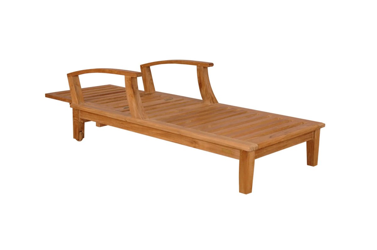 Wooden lounge chair on a white background