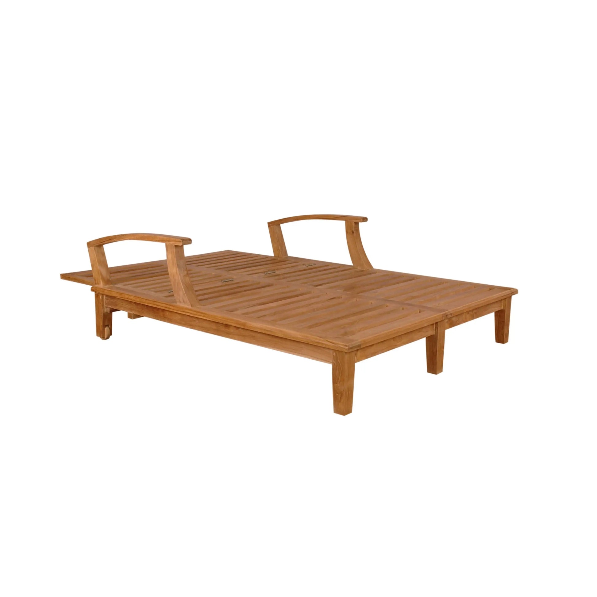 Brianna Double Sun Lounger with Arm - Adjustable Teak Outdoor Lounger for Two | BetterPatio // BetterPatio.com