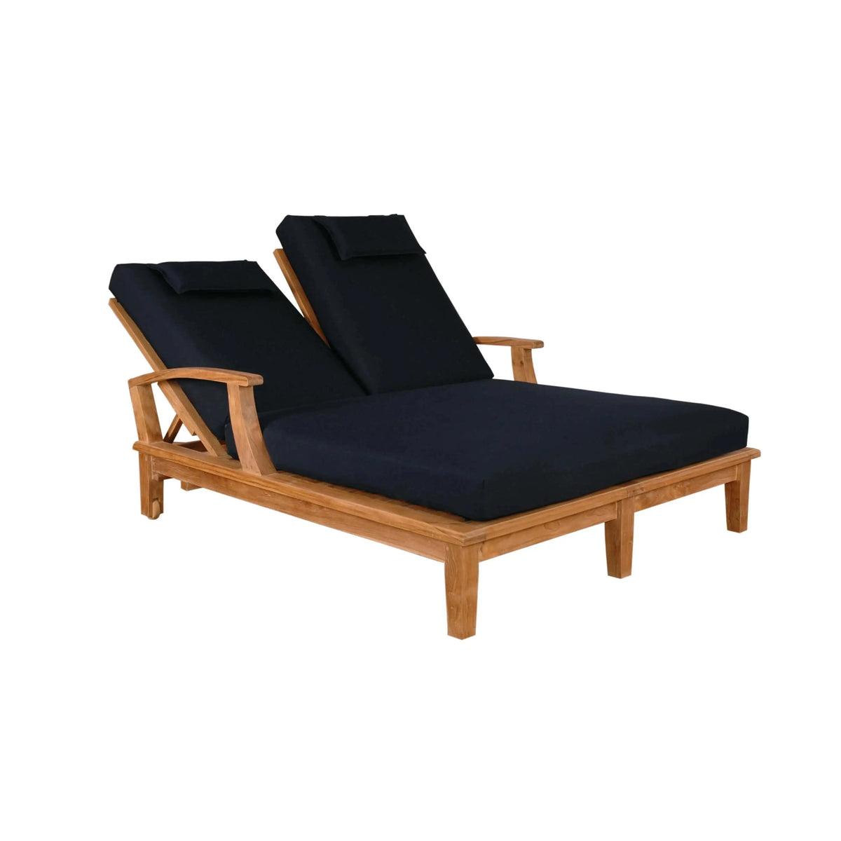 Brianna Double Sun Lounger with Arm - Adjustable Teak Outdoor Lounger for Two | BetterPatio // BetterPatio.com