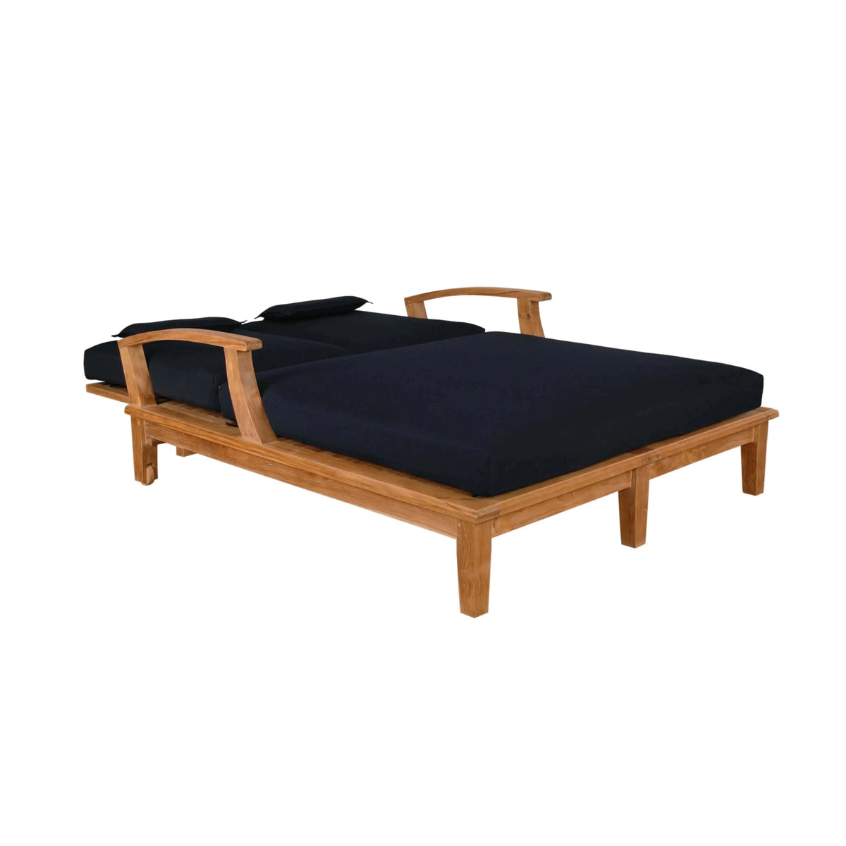 Brianna Double Sun Lounger with Arm - Adjustable Teak Outdoor Lounger for Two | BetterPatio // BetterPatio.com