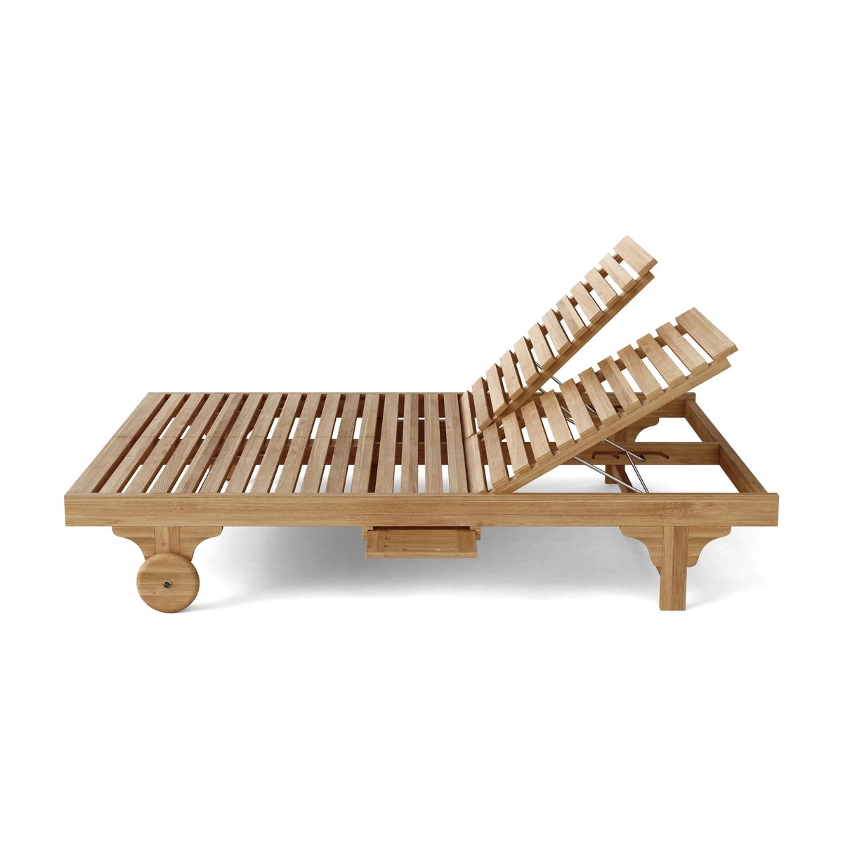 Wooden lounge chair on a white background