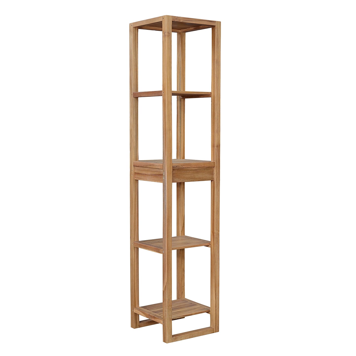 Spa 4-Shelves Teak Table – Towel Rack | BetterPatio // BetterPatio.com