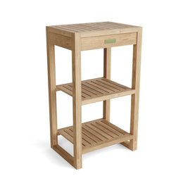 Spa 2-Shelves Teak Table - Compact Towel Rack