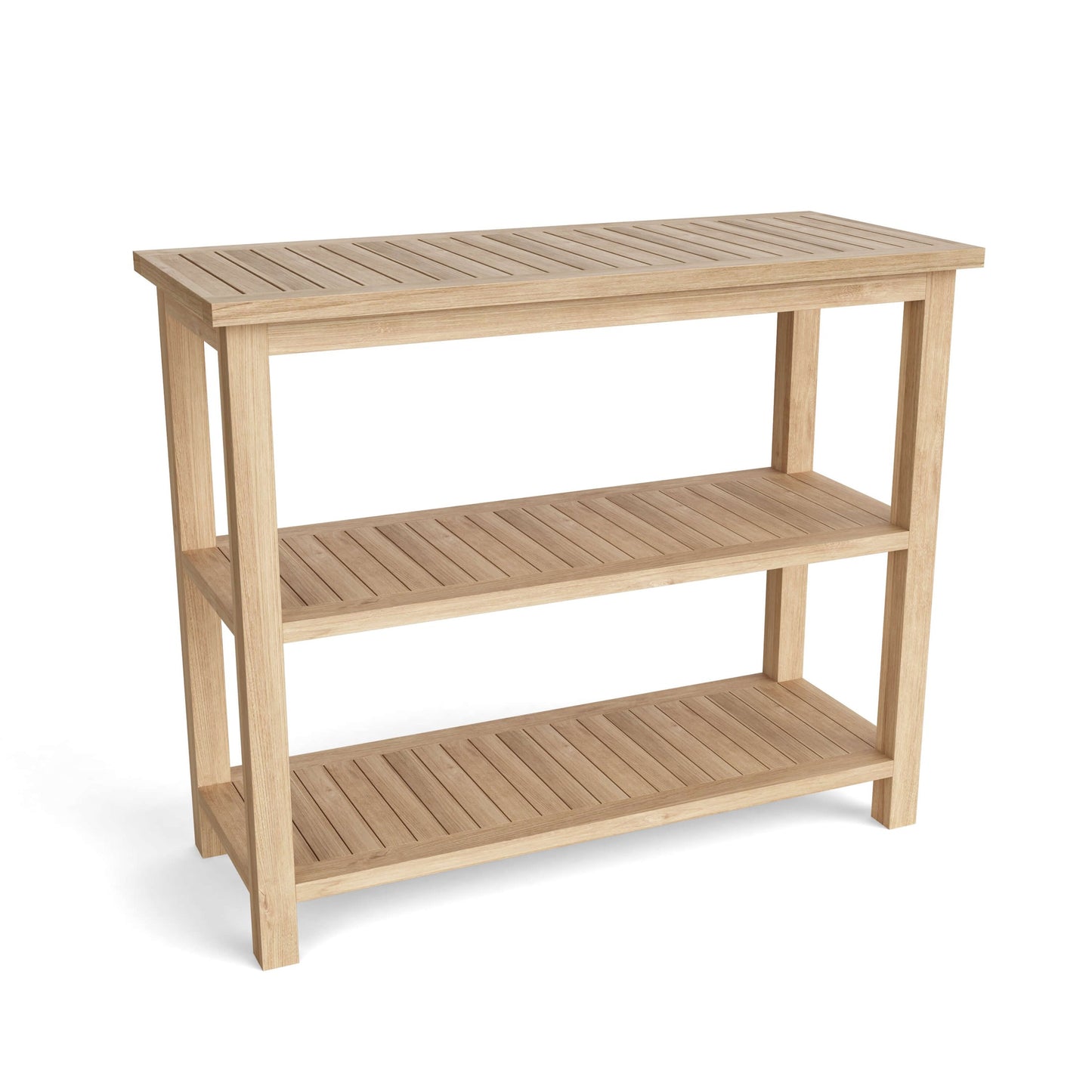 Teak Towel Console Table with 2 Shelves – Chapman Collection | BetterPatio