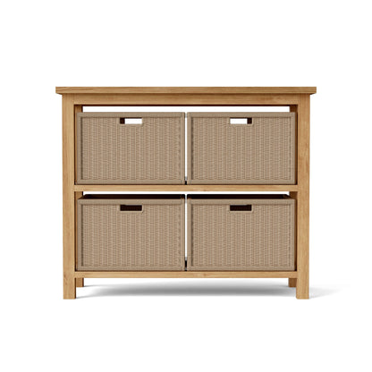 Teak Towel Console Table with 2 Shelves – Chapman Collection | BetterPatio