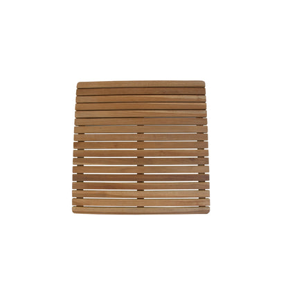 Wooden slatted mat on a white background