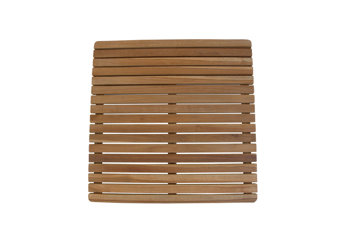 Wooden slatted mat on a white background
