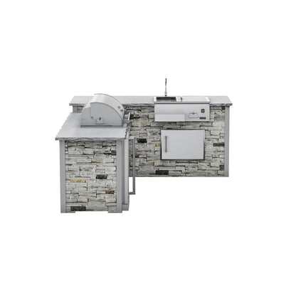 RTA Outdoor Living G7 L-Shaped Outdoor Kitchen Island with Coyote 36-Inch C-Series Grill, Fridge and Refreshment Bar - fro...