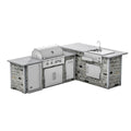RTA Outdoor Living G7 L-Shaped Outdoor Kitchen Island with Coyote 36-Inch C-Series Grill, Fridge and Refreshment Bar