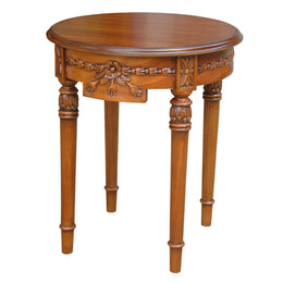 Regency Flower Side Table - Handcrafted Mahogany Accent Table